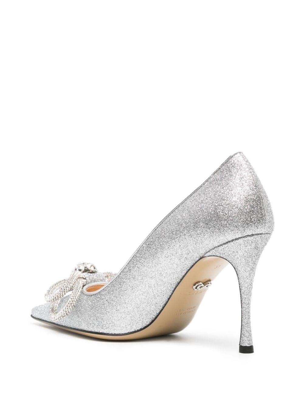 Double Bow 90mm glitter pumps - 3