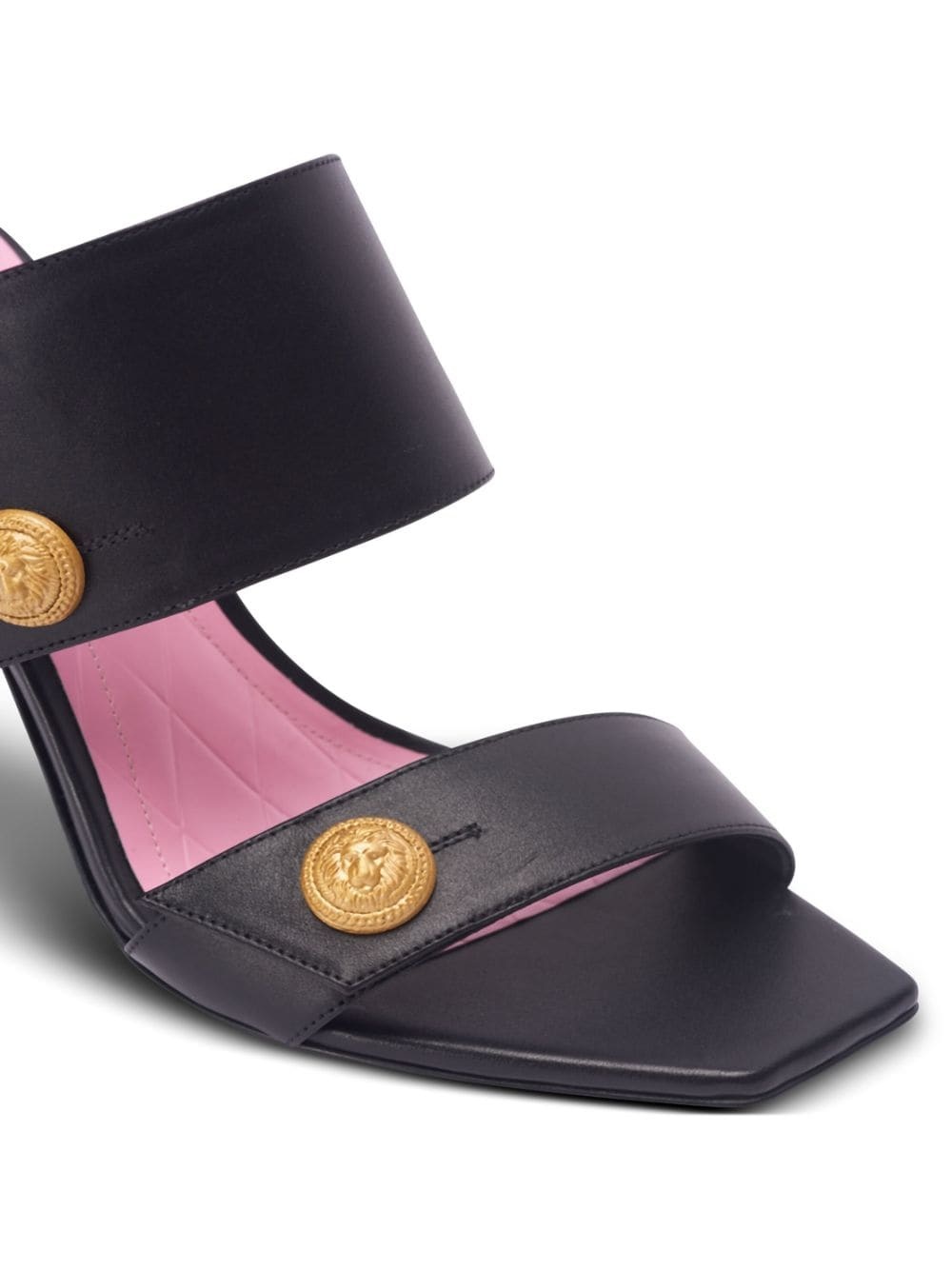 button-fastening leather sandals - 5