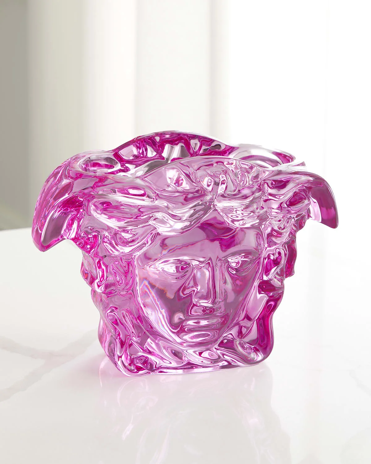 Medusa Grande Pink Crystal Vase - 7.5" - 1