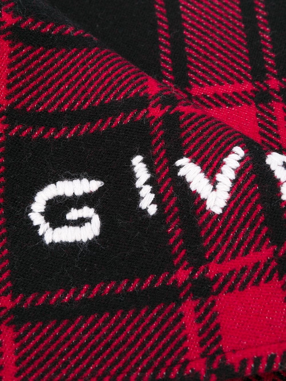 plaid logo scarf - 3