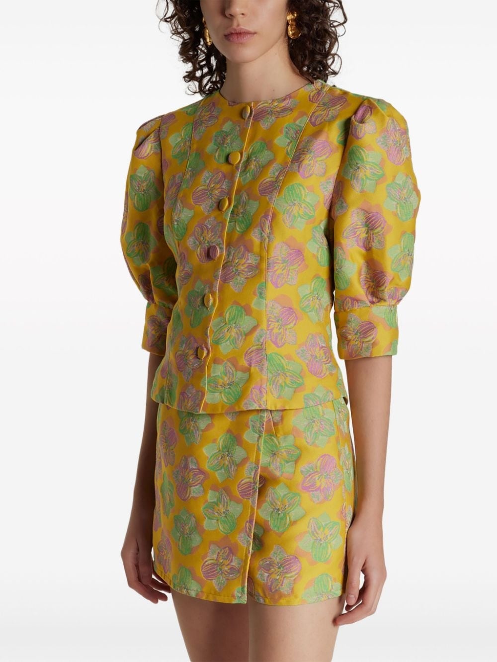 Jasper floral-jacquard blouse - 3