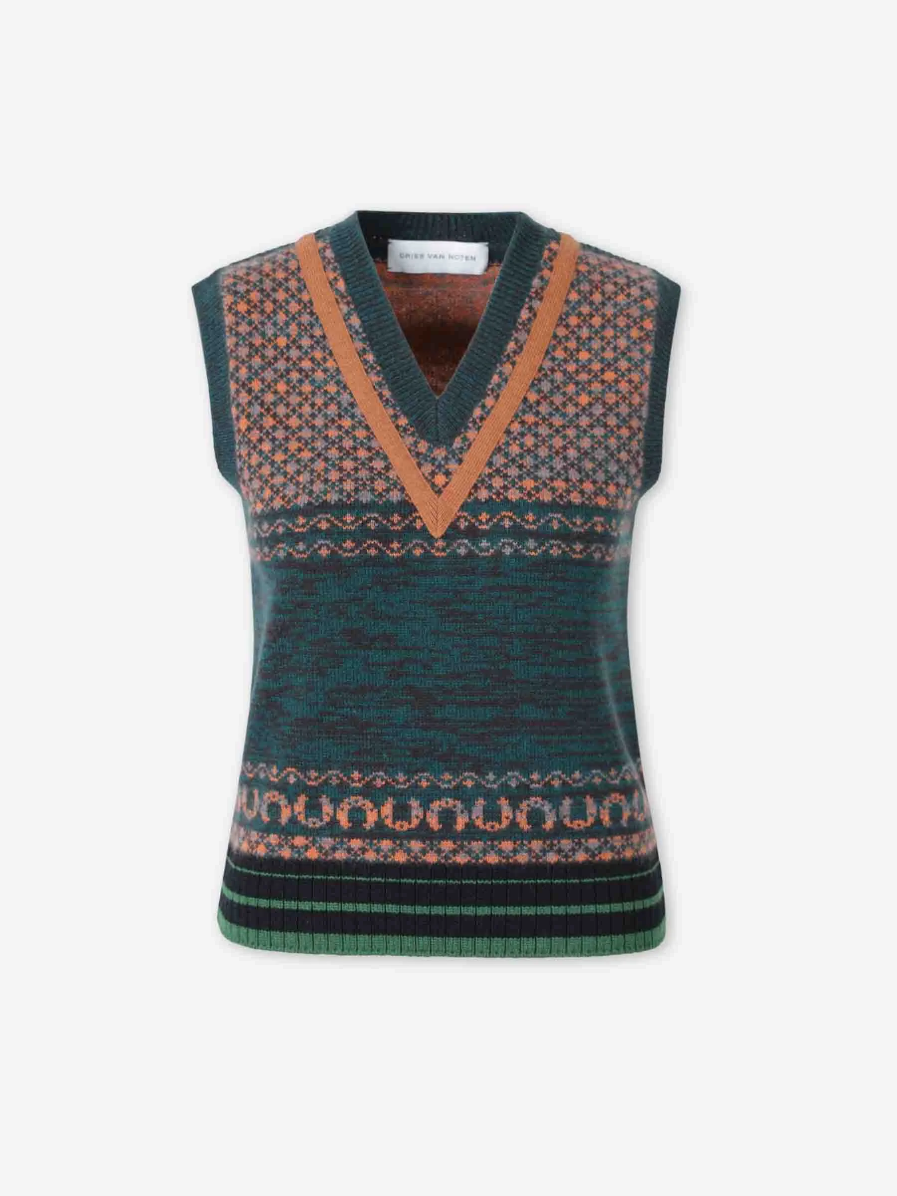 CASHMERE WOOL KNIT VEST - 1