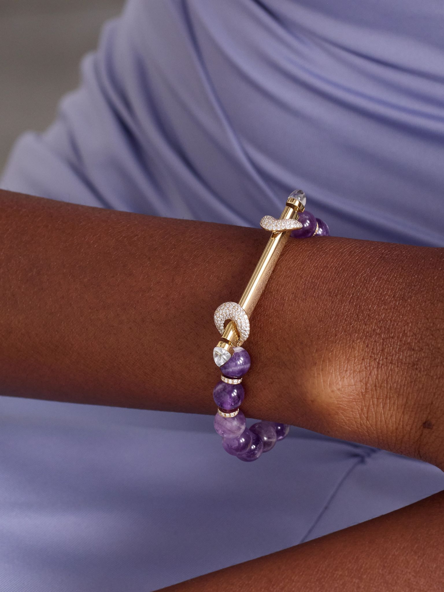 Chakra 18-karat gold multi-stone bracelet Purple - 2