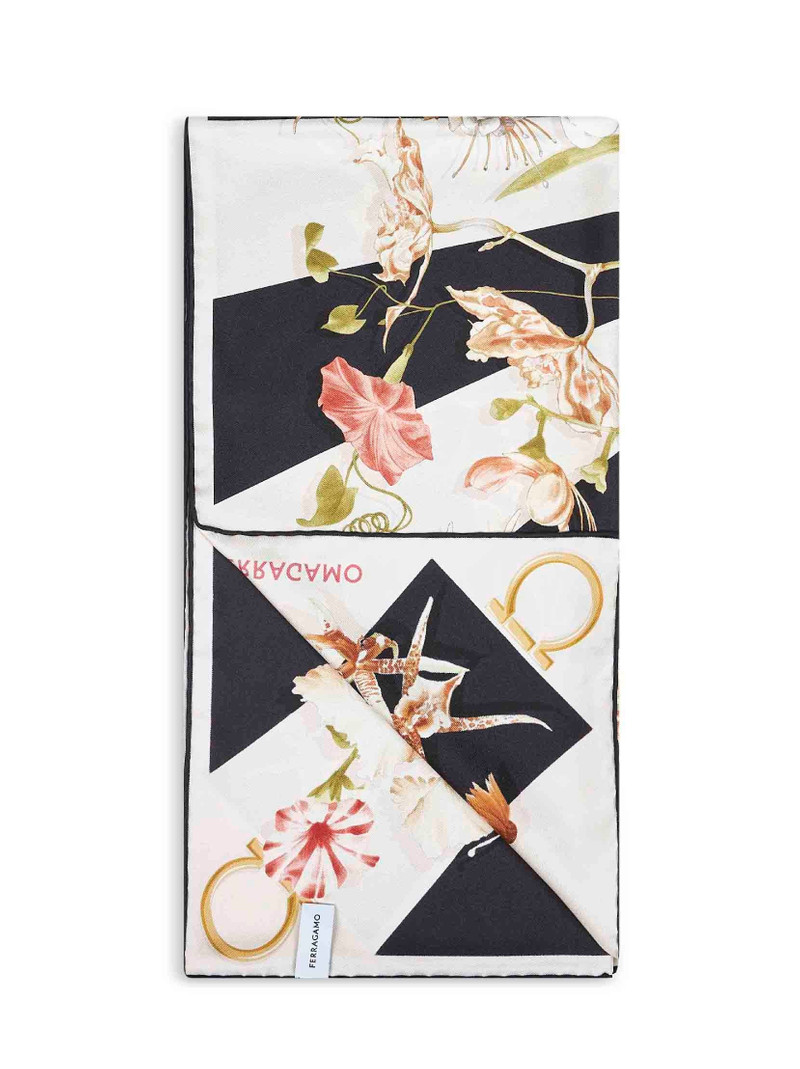 FERRAGAMO Gaia print silk scarf outlook