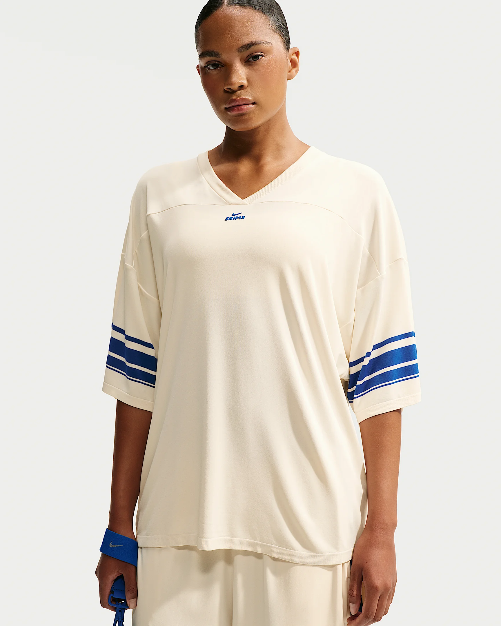 NikeSKIMS Stretch Knit Women's Oversized V-Neck Top - 1
