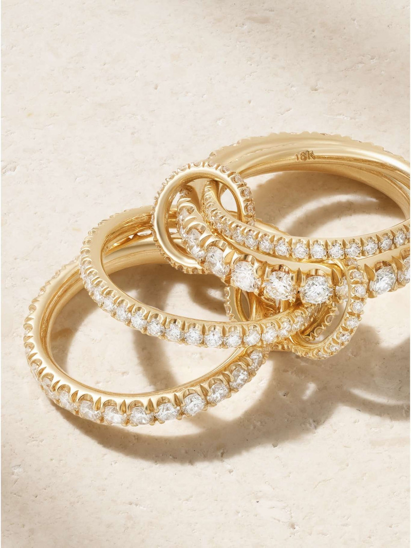 Alix set of four 18-karat gold diamond rings Gold 4