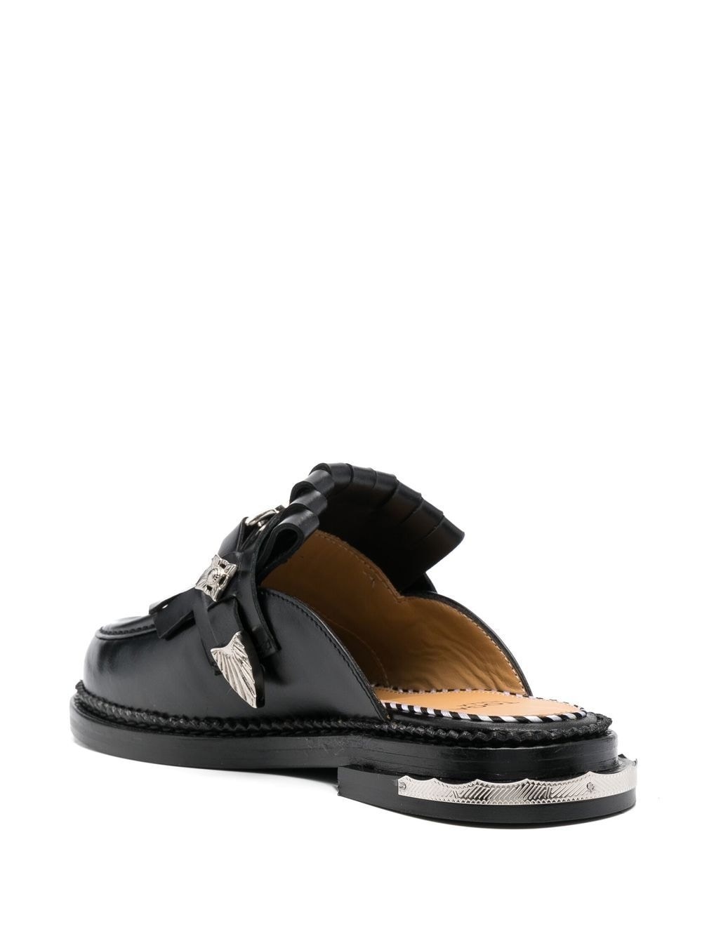 fringed leather slippers - 3