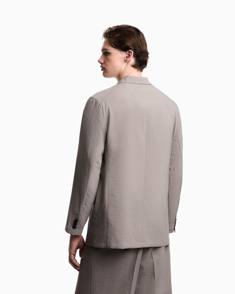 EMPORIO ARMANI SINGLE-BREASTED JACKET IN TECHNICAL SEERSUCKER FABRIC outlook