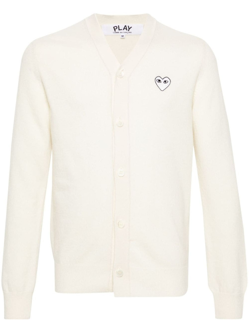 heart-patch wool cardigan 1