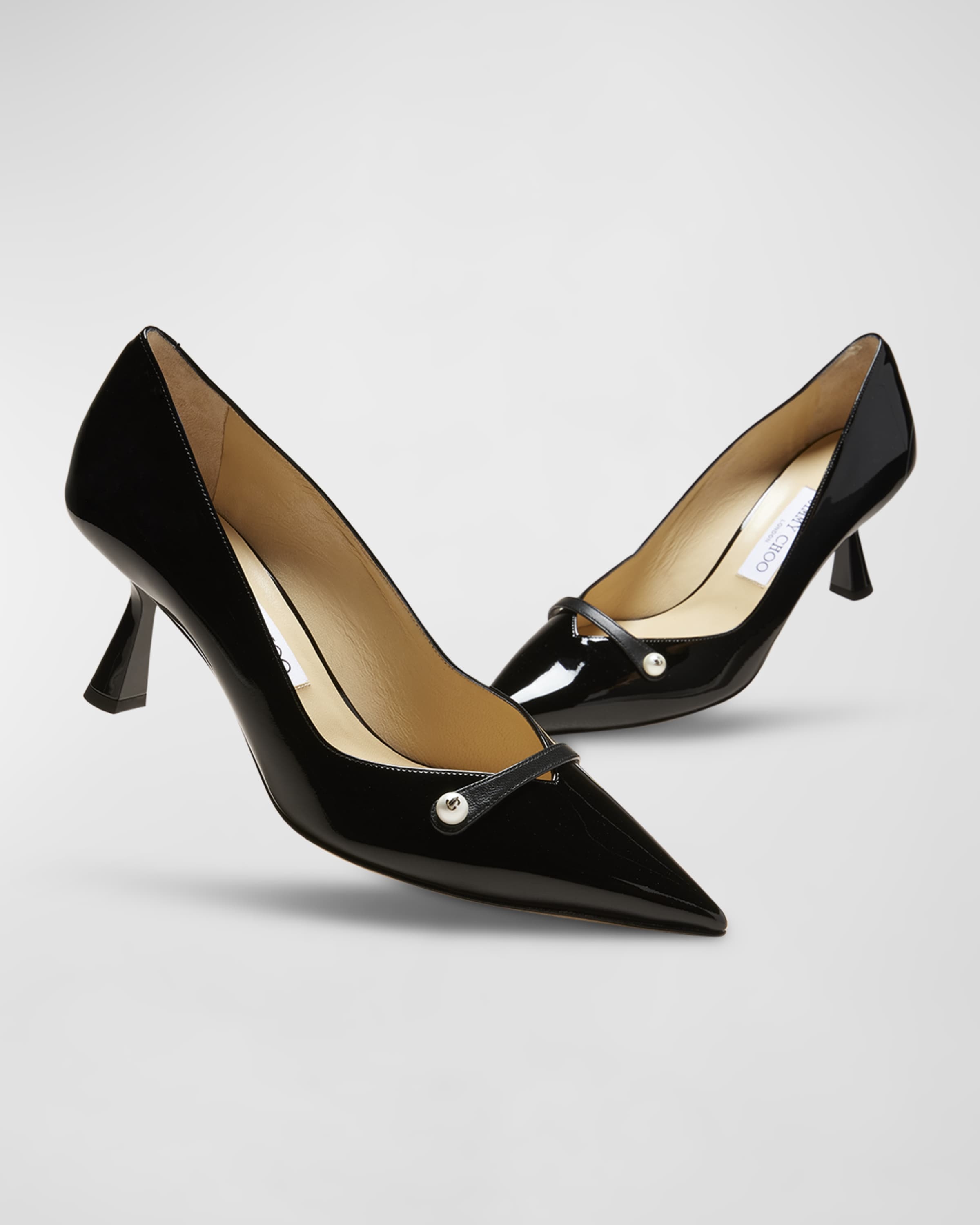 Rosalia Patent Pearly-Strap Pumps - 2