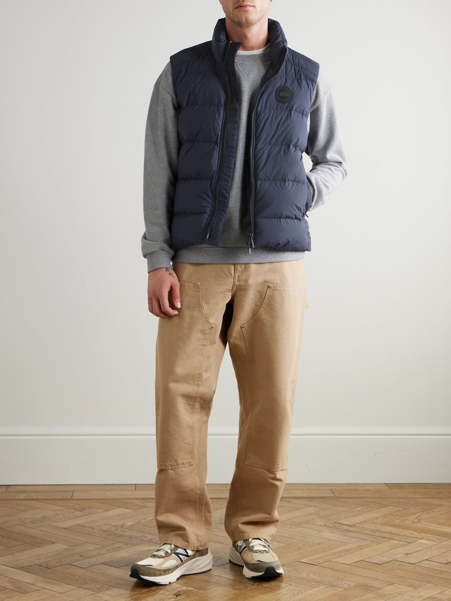 Crofton Slim-Fit Logo-Appliquéd Quilted Enduraluxe® Down Gilet Navy - 2