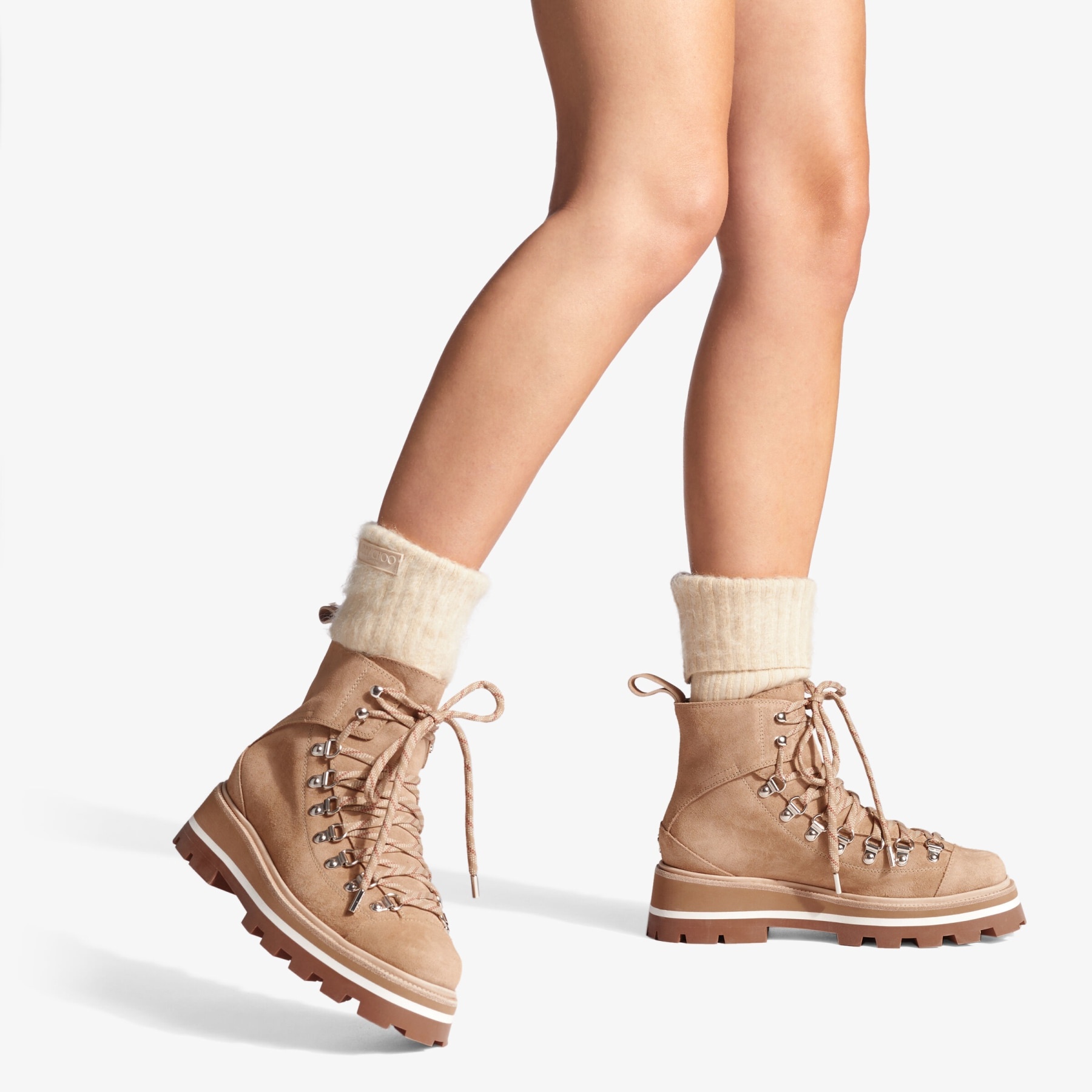 Chike Flat
Stone Crosta Suede Ankle Boots with Knitted Sock - 2