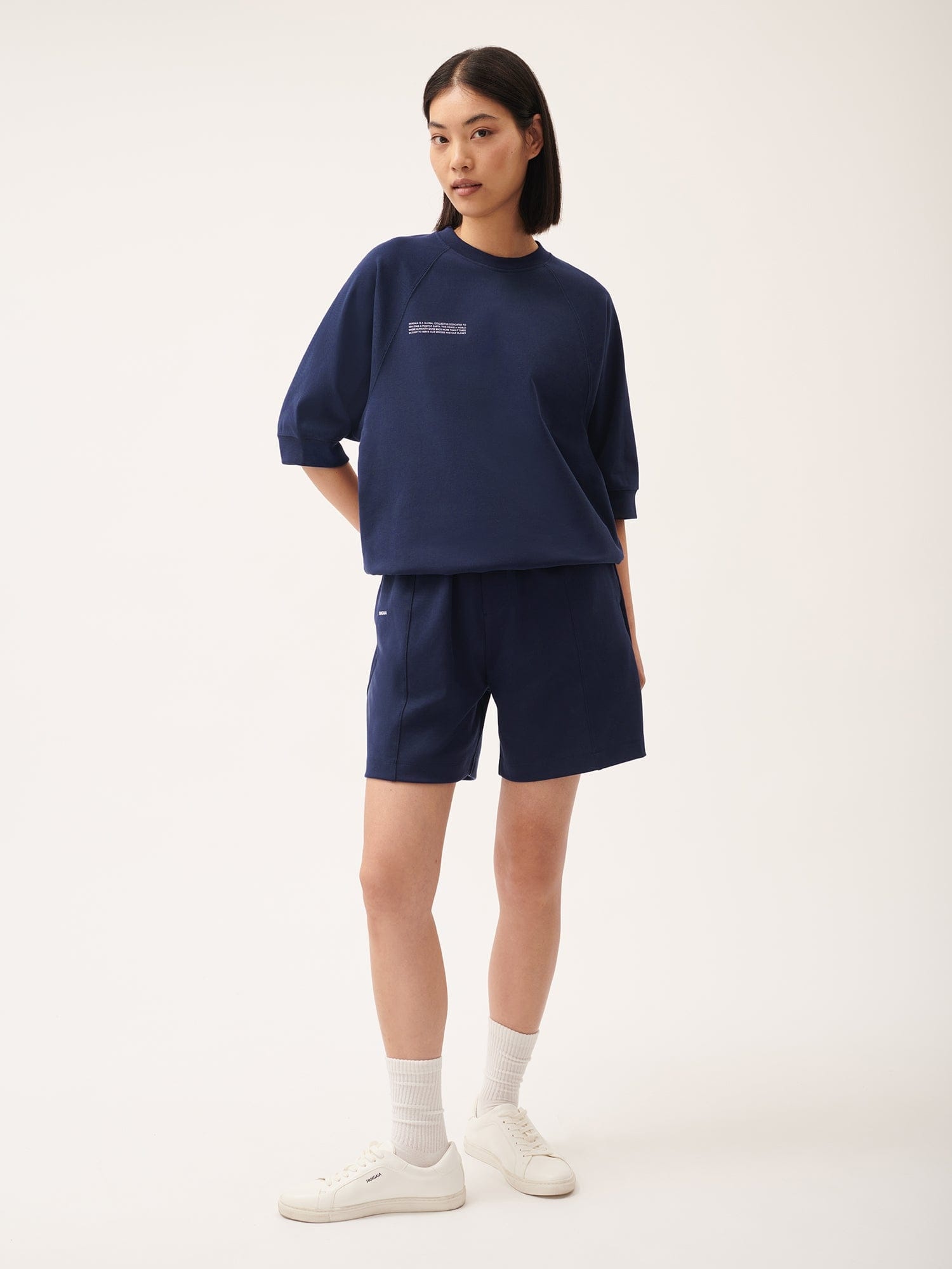 Womens DNA Double Jersey Panelled Shorts - Navy - 3