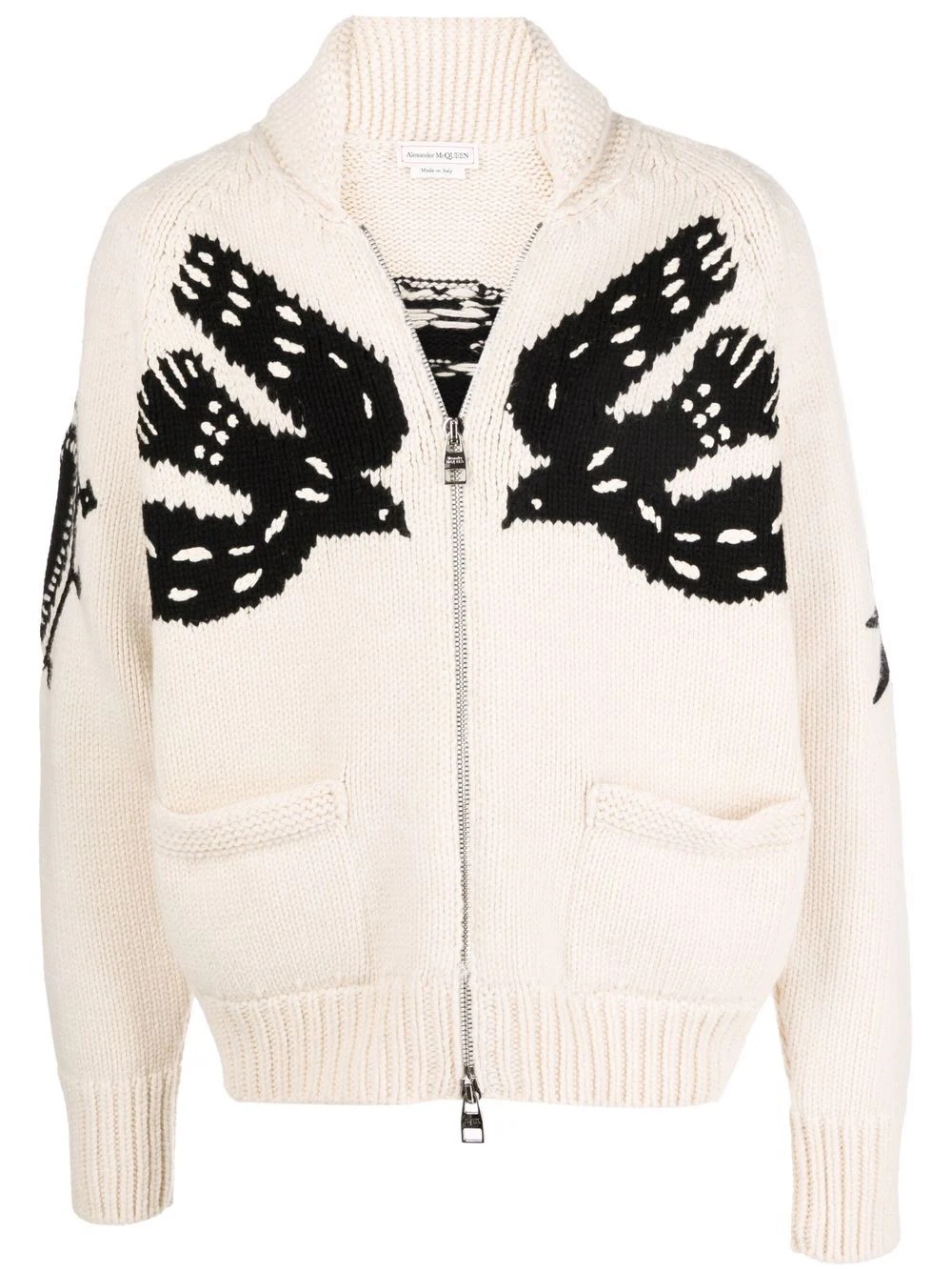 intarsia-knit zip-up cardigan - 1