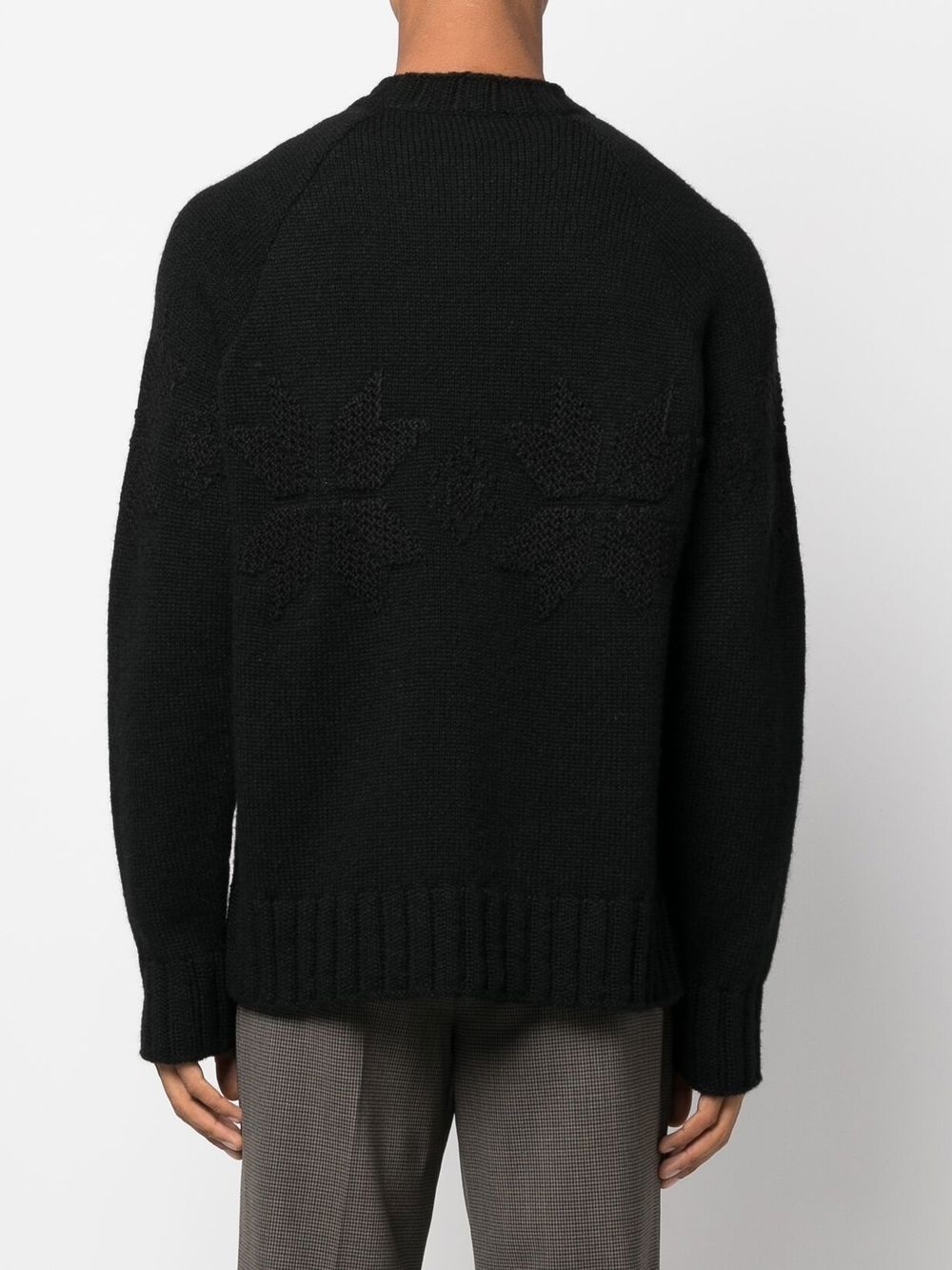 patch-detail crew neck jumper - 4