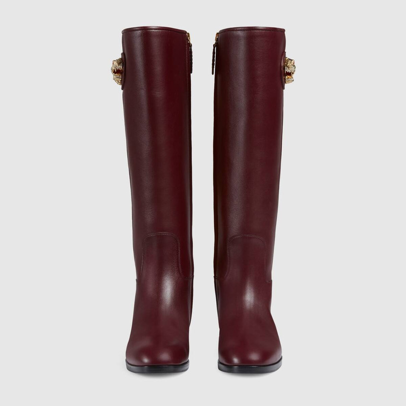 Leather boot with tiger head 3