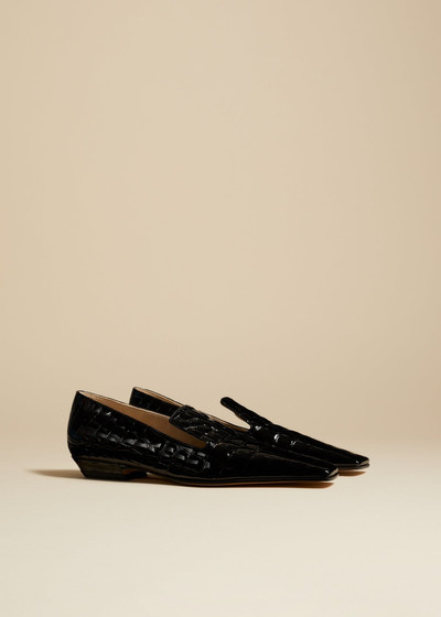 KHAITE The Marfa Loafer in Black Croc-Embossed Leather outlook