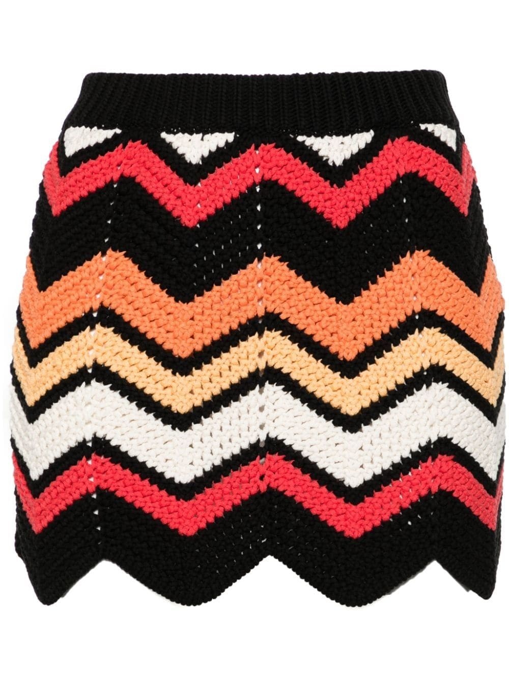 Kaleidoscopic chevron-knit miniskirt - 1