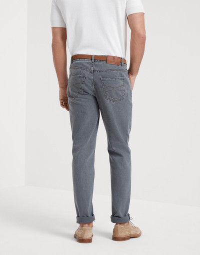 Brunello Cucinelli Grayscale denim traditional fit five-pocket trousers outlook
