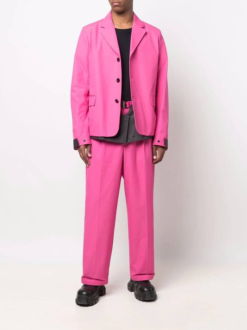 sacai Gabardine-Trimmed Unstructured Cotton-Canvas Blazer outlook