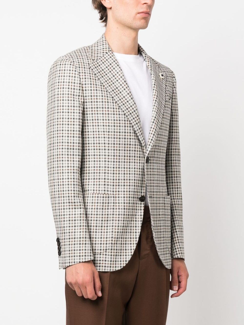 single breasted wool-blend blazer - 3