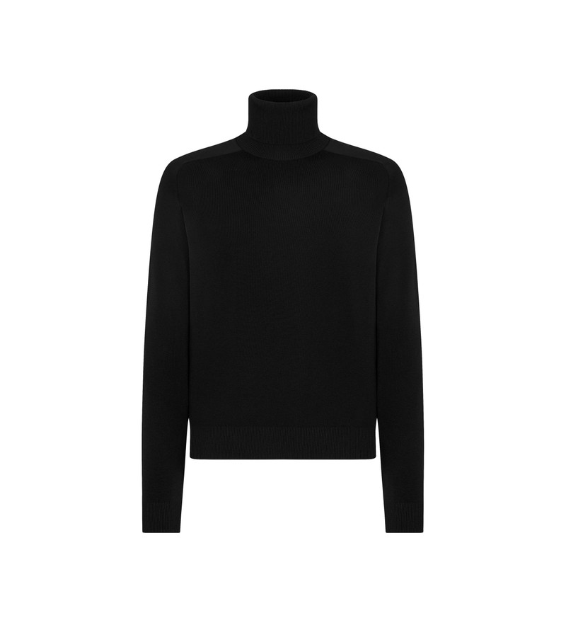 SILK DOUBLE FACE ROLL NECK 1
