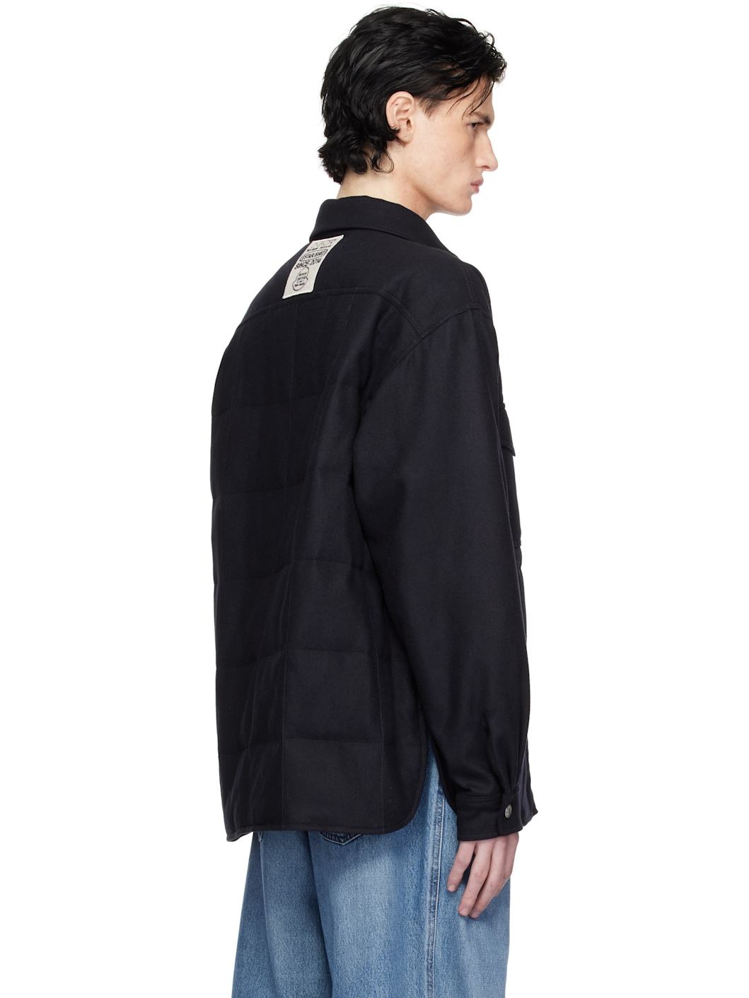 Moncler x Palm Angels Navy Virgin Wool Down Jacket - 3