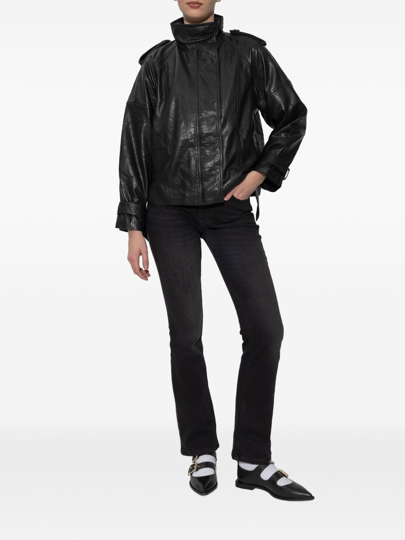ALLSAINTS high-neck leather jacket outlook