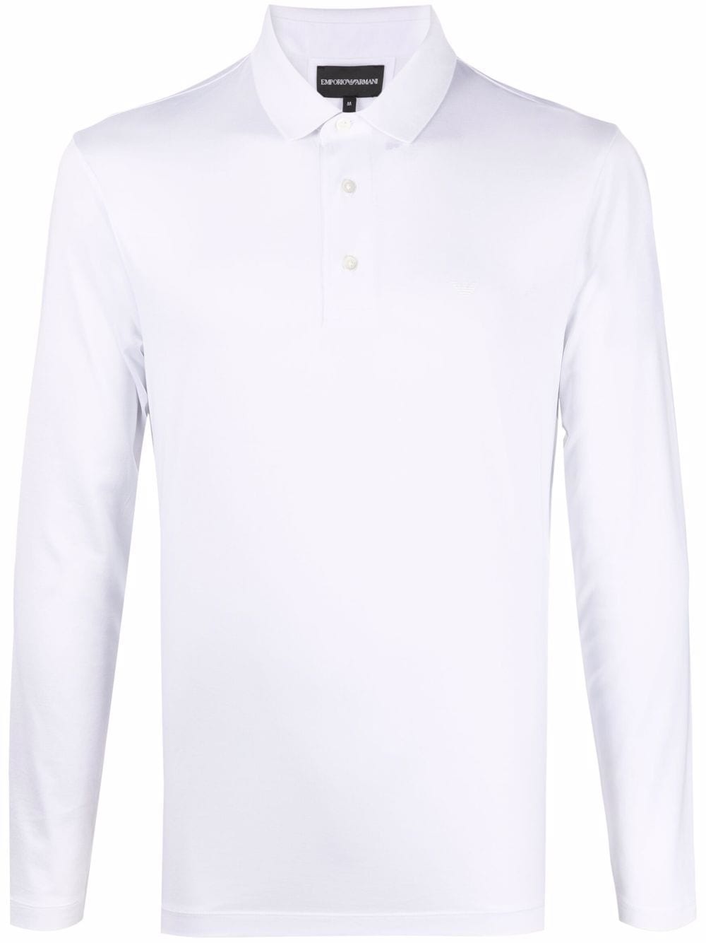 logo-print long-sleeved polo top - 1