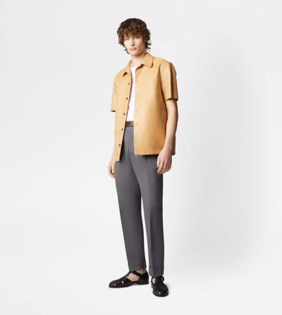 Tod's SHIRT IN LEATHER - BROWN outlook