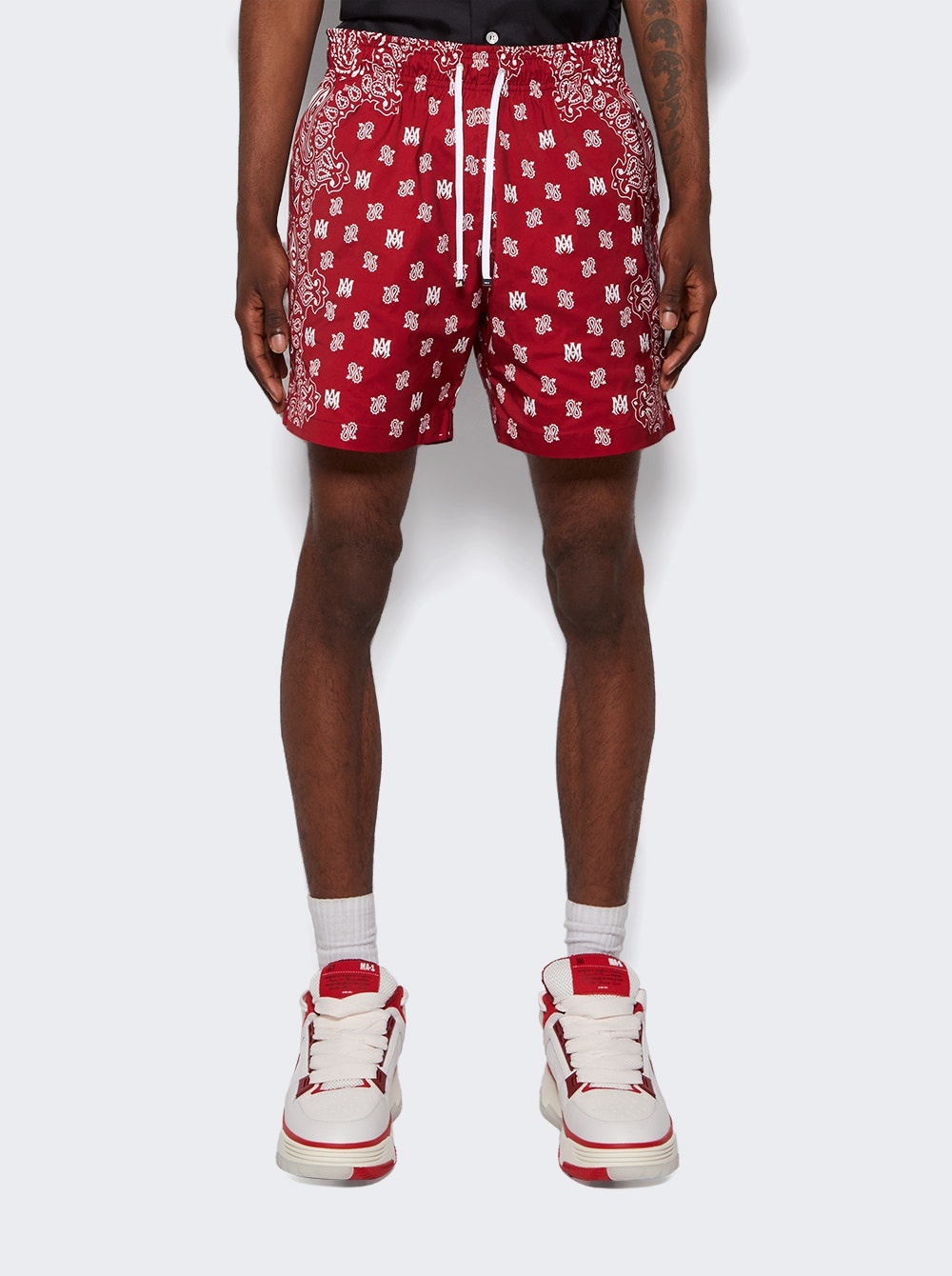 Bandana Paisley Swim Shorts Red - 3