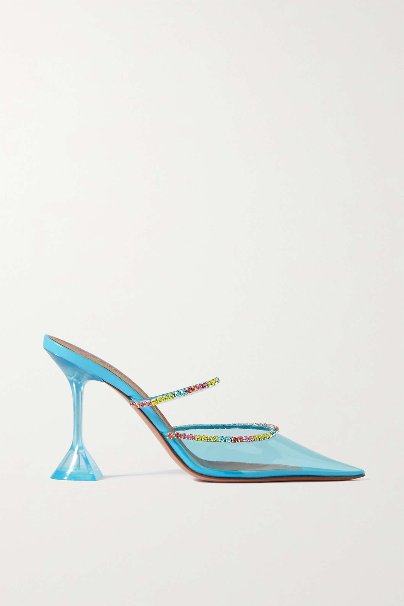 Gilda crystal-embellished leather and PVC pumps - 1