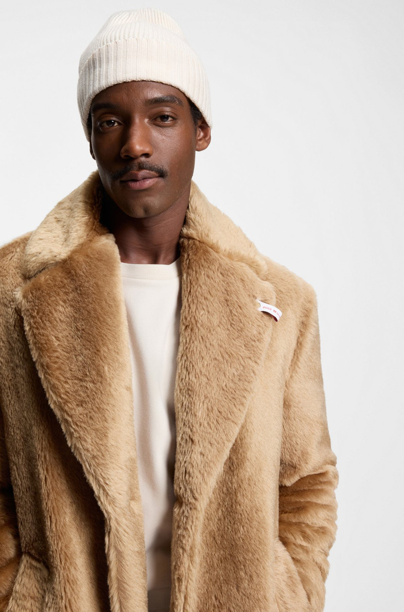 BOSS X STEIFF COAT IN TEXTURED WOOL AND COTTON 3