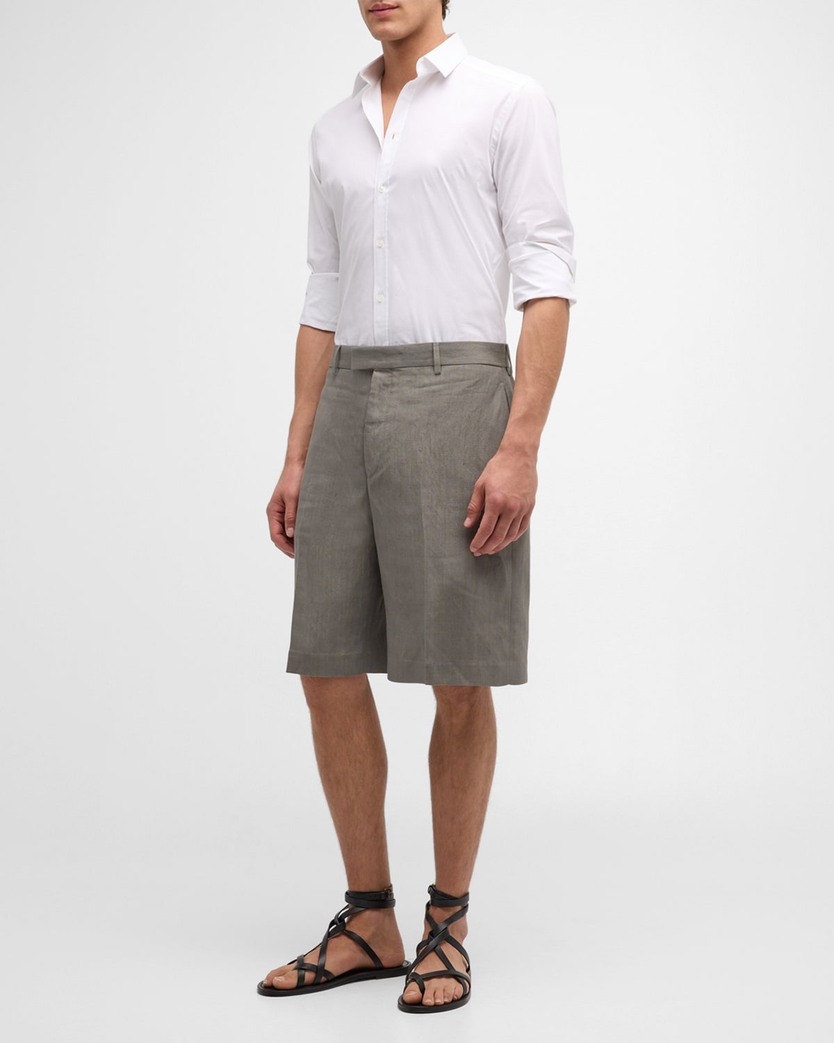 Men's Linen-Blend Shorts - 3