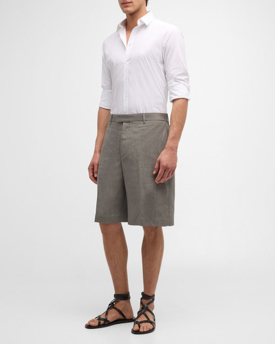 FERRAGAMO Men's Linen-Blend Shorts outlook