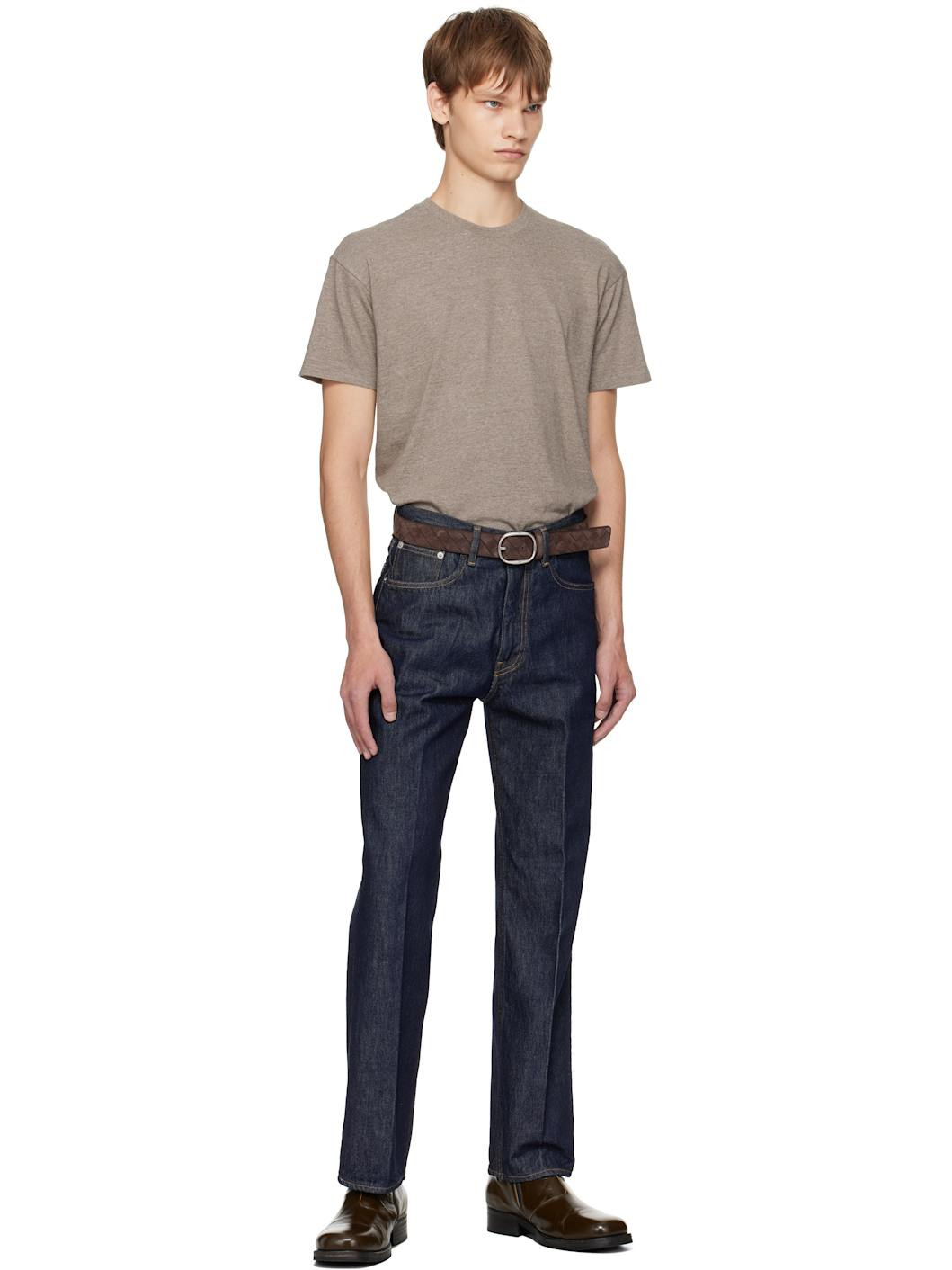 Brown Seamless Crew Neck T-shirt - 5