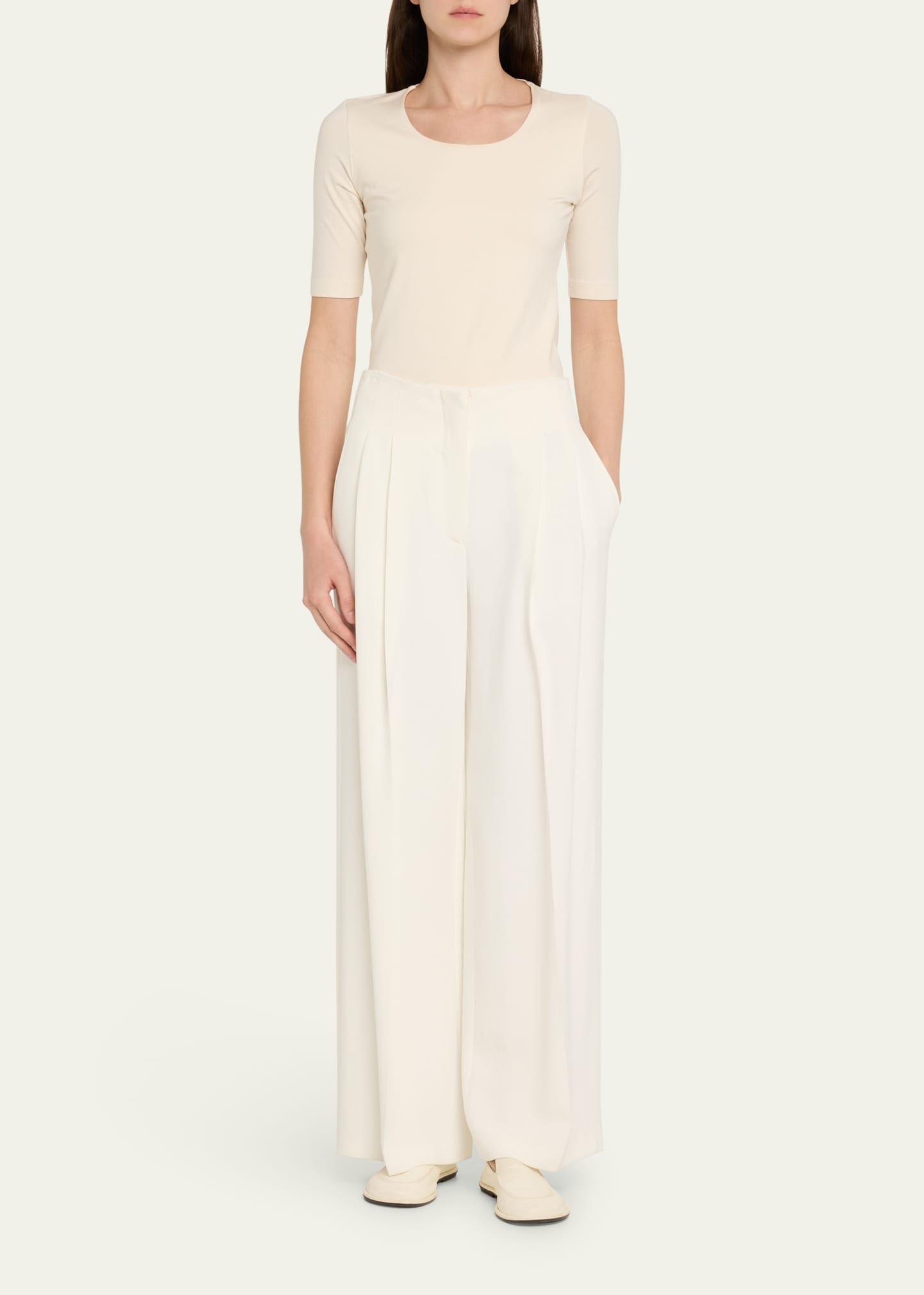 Scoop-Neck Silk Jersey T-Shirt - 2
