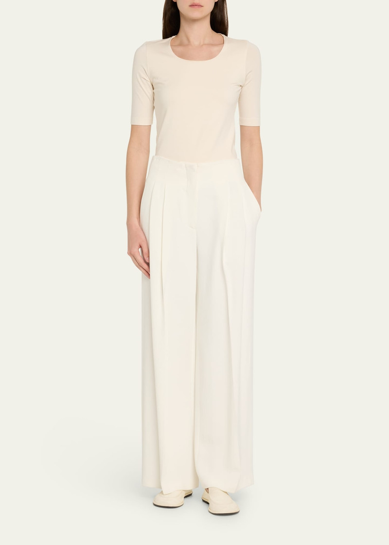 AKRIS Scoop-Neck Silk Jersey T-Shirt outlook