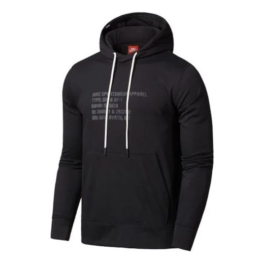 Men's Nike Alphabet Pattern Loose Long Sleeves Black AH2021-010 - 1