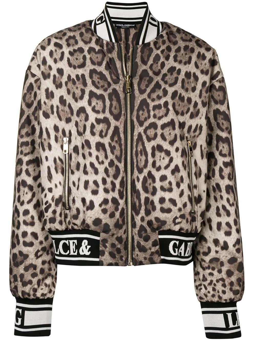 leopard print bomber jacket - 1