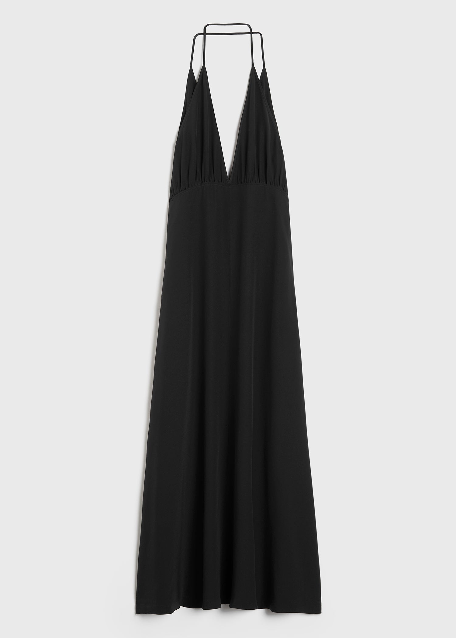 Double-halter silk dress black - 1