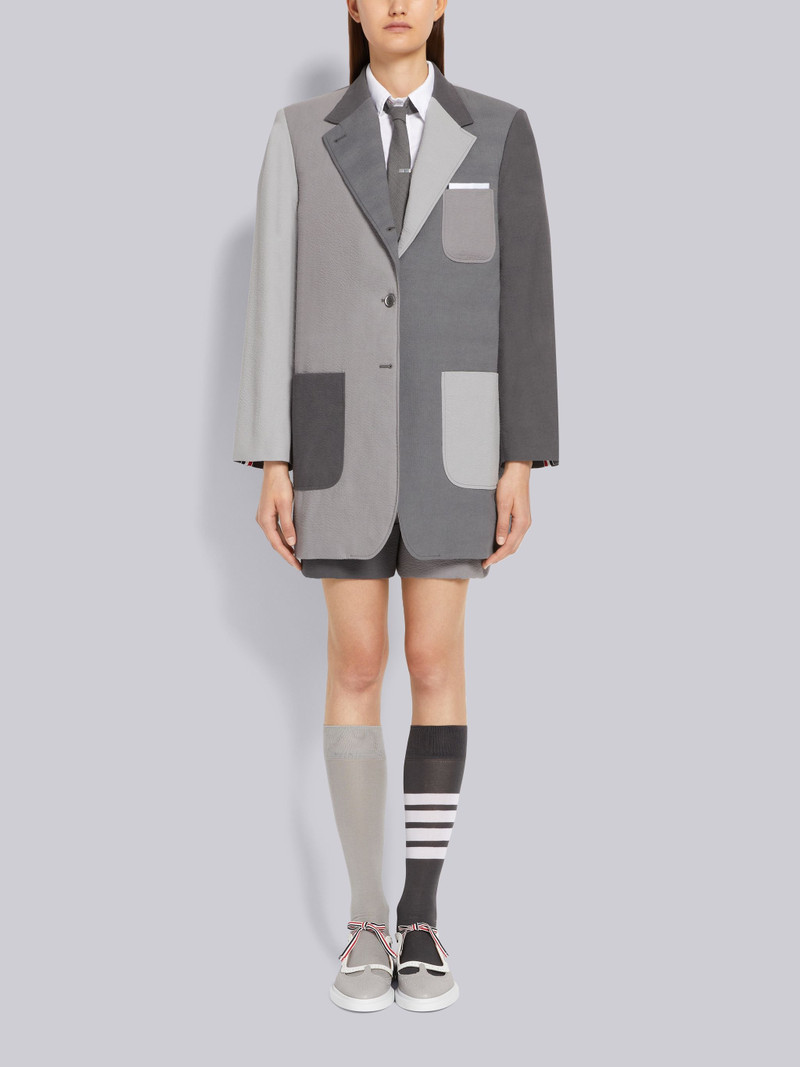 Silver Fun-Mix Seersucker Oversized Sack Sport Coat 4