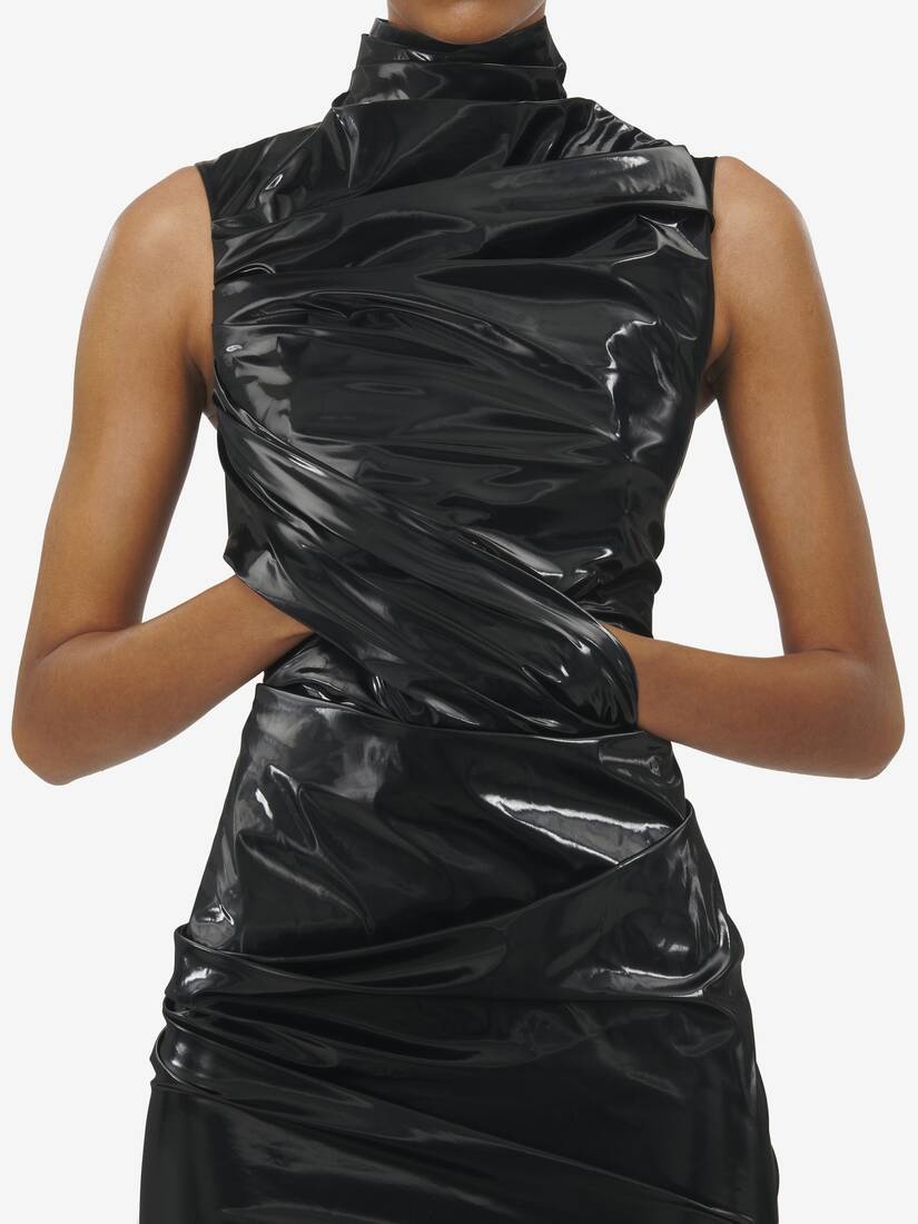 Laminated Stretch Jersey Evening Dress - 6