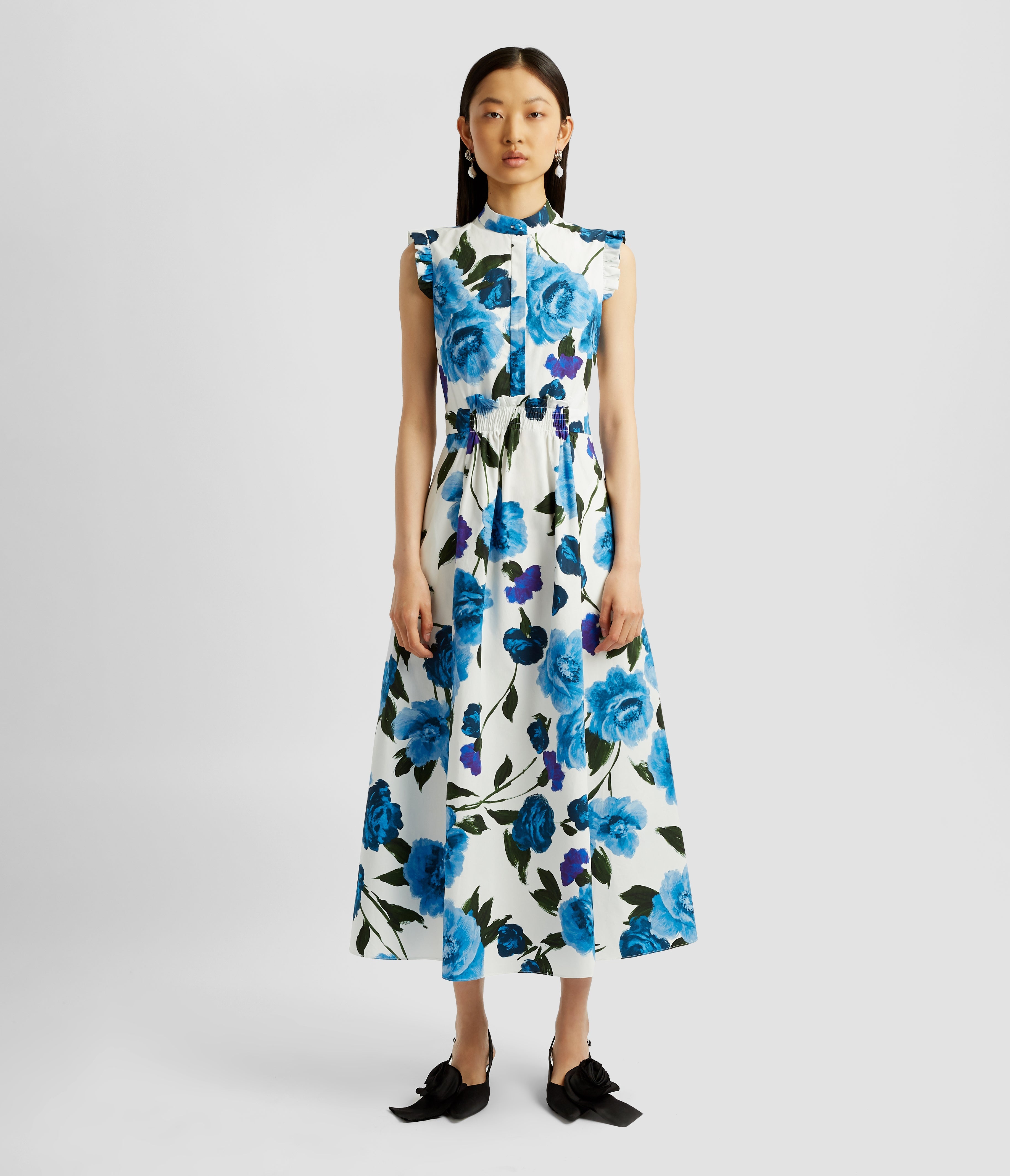 SLEEVELESS MIDI DRESS WITH FULL SKIRT - 2