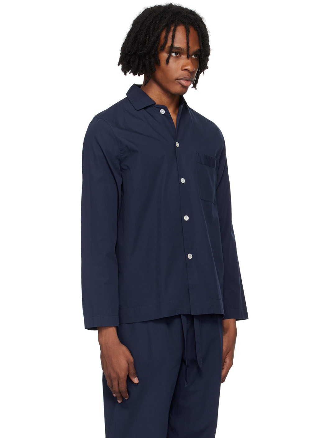 Navy Long Sleeve Pyjama Shirt - 2