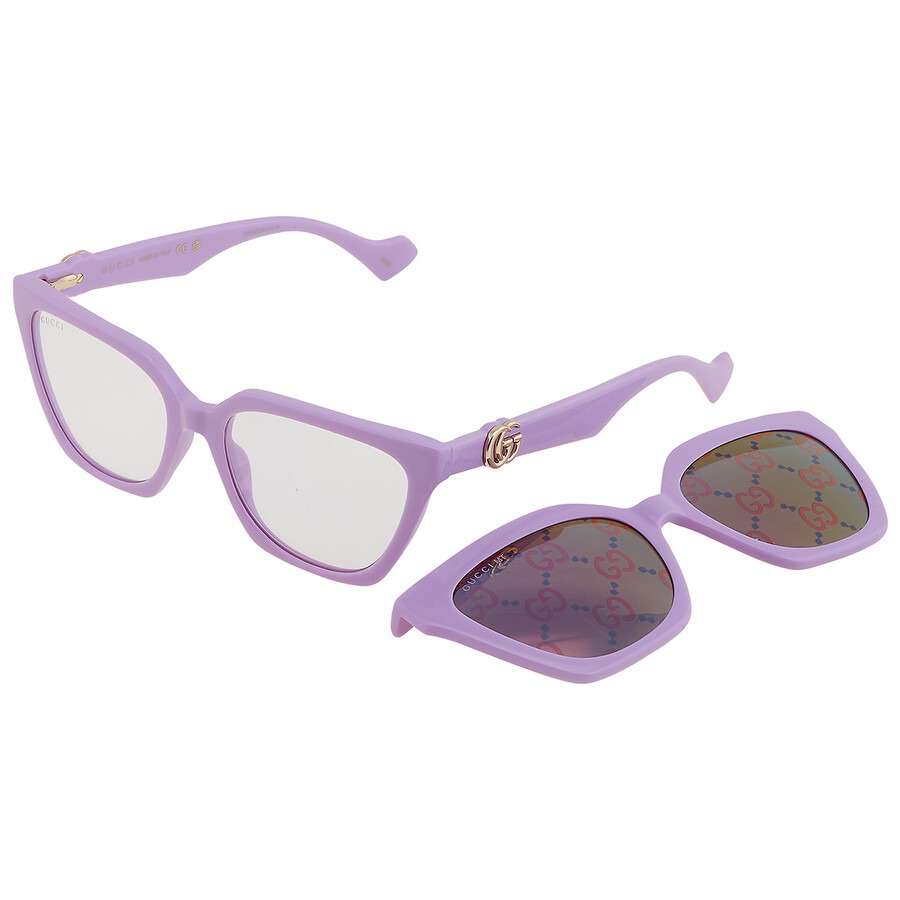 Gucci Violet Logo Clip-On Cat Eye Ladies Sunglasses GG1542S 002 55 - 7