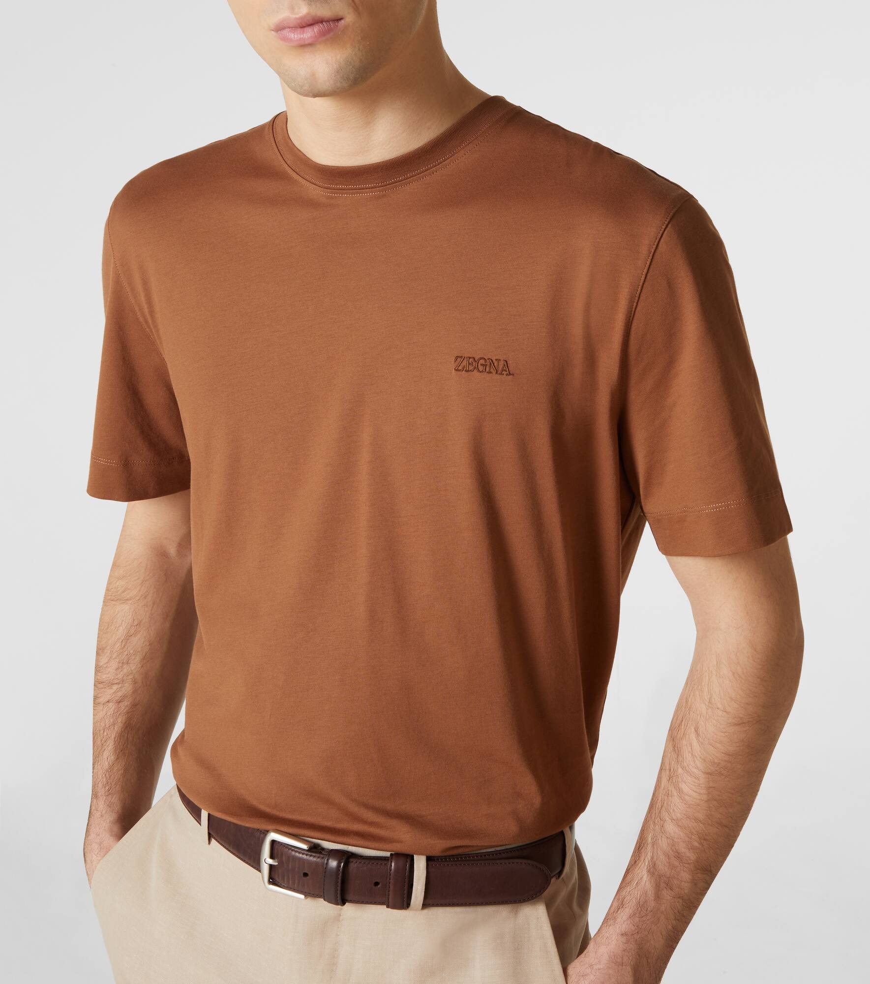 Logo embroidered cotton jersey T-shirt - 5