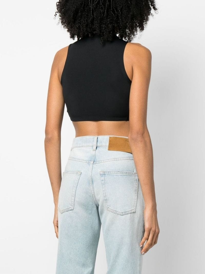 scuba half-zip cropped top - 4