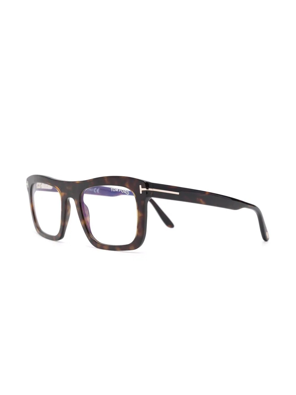 polished-effect square-frame glasses - 2