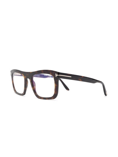 TOM FORD polished-effect square-frame glasses outlook